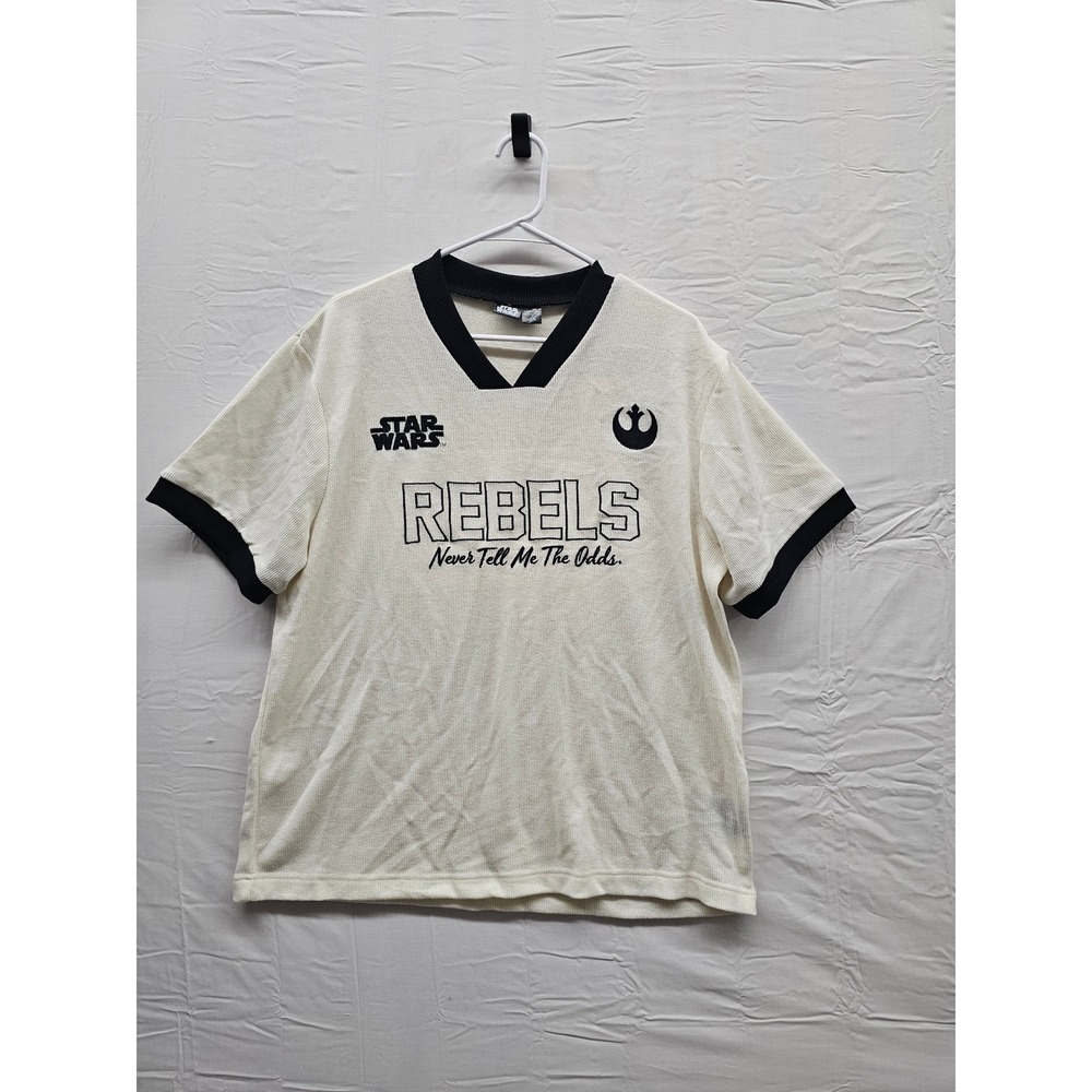 Star Wars Womens Rebels Jersey White Cotton Blend Casual Size Large